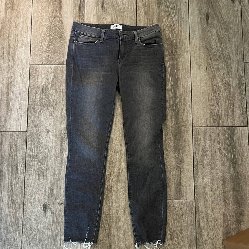 PAIGE Dark Gray Ankle Jeans